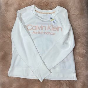 White Calvin Klein Crew Sweater